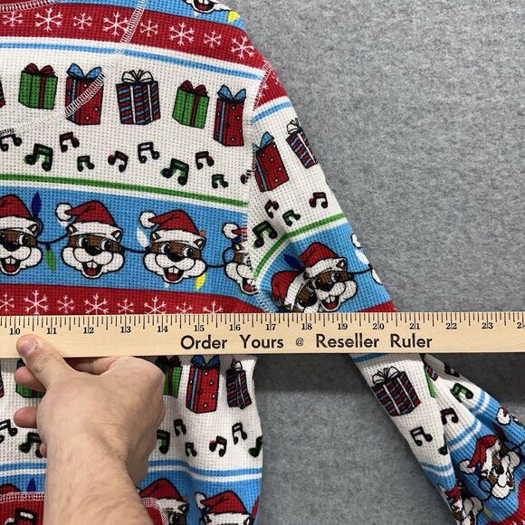 Bucees Pajamas One Piece Mens Small Red Waffle Knit Christmas Adult Long Johns S - Picture 4 of 4